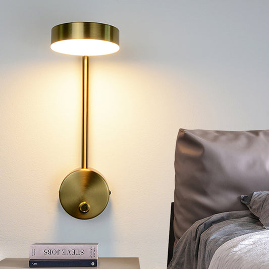 Modern Gold Wall Sconce – Minimalist LED Wall Lamp for Bedroom, Living Room & Hallways