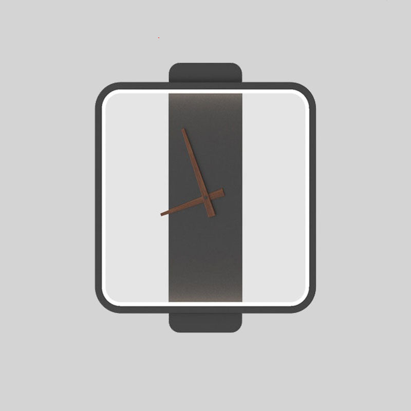 Modern LED Wall Clock Lamp – Minimalist Wall Light for Bedroom, Living Room & Hallways