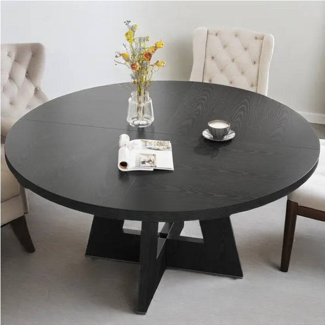 Modern Round Dining Table with Geometric Base – Contemporary Kitchen & Dining Room Furniture