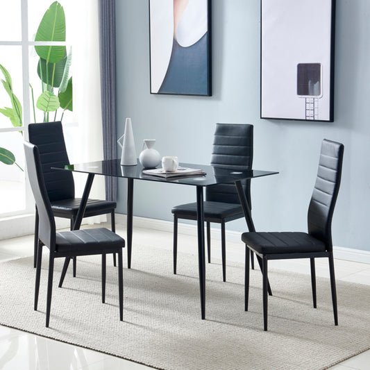 Set of 4 Modern PU Leather Dining Chairs – Stylish Kitchen & Dining Room Seating