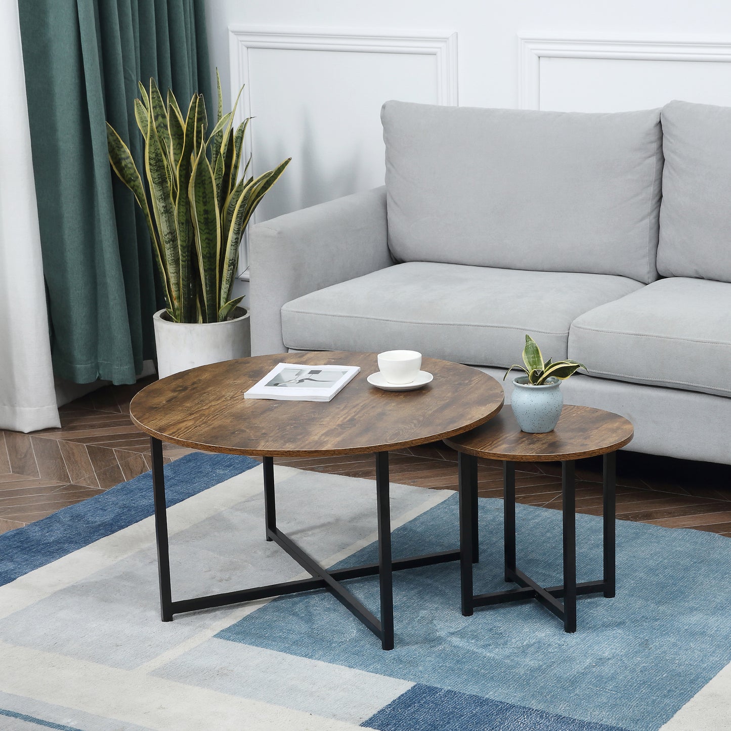 Mid-Century Modern Coffee Table with Storage Drawer – Wooden Living Room Center Table