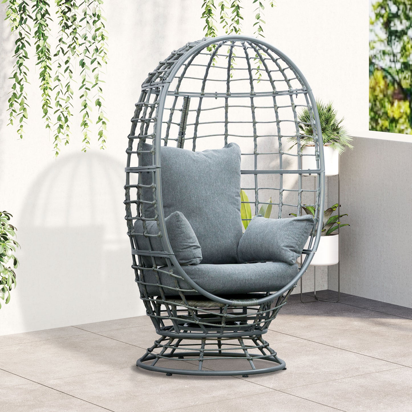 Egg Chair – 360° Swivel Rattan Lounge Chair