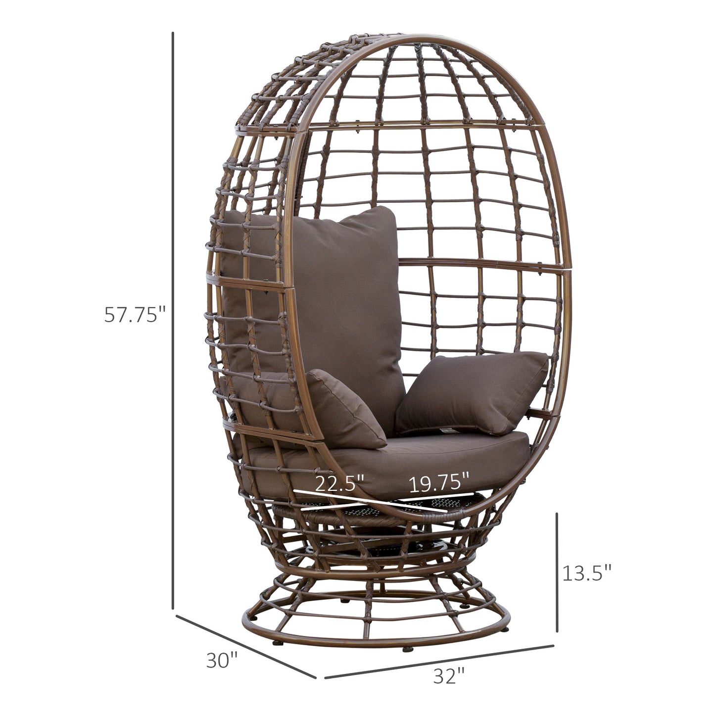 Egg Chair – 360° Swivel Rattan Lounge Chair