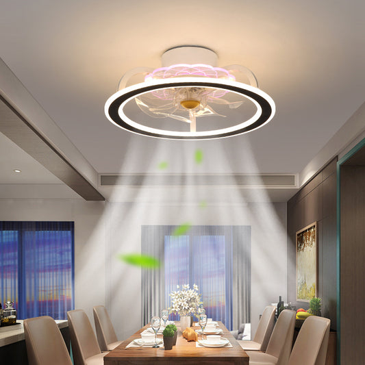 Modern Ceiling Fan LED Light – Quiet Bladeless Ceiling Lamp with Remote, Bedroom & Living Room
