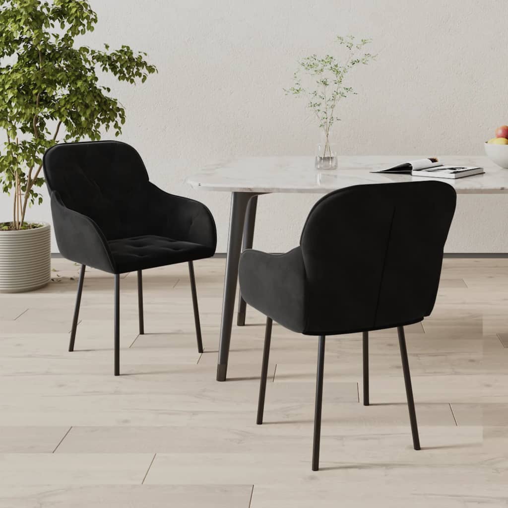 Set of 2 Velvet Dining Chairs – Modern Upholstered Kitchen Chairs for Dining Room